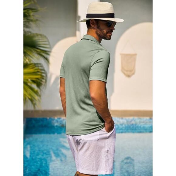 Jmierr Men's Beach‎ Shirt Green Size S (4645) - Picture 2 of 6